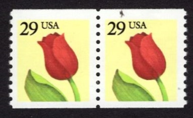 Scott 2526 Coil Strip of 2 No Plate number Tulip (29 cents) (generic image)