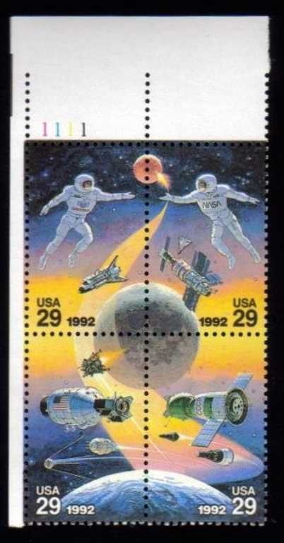Scott 2631-2634 Plate Block of 4 MNH Space Vehicles (29 cents)