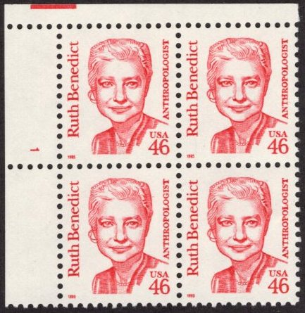 Scott 2938 Plate Block of 4 MNH Ruth Benedict (46 cents)