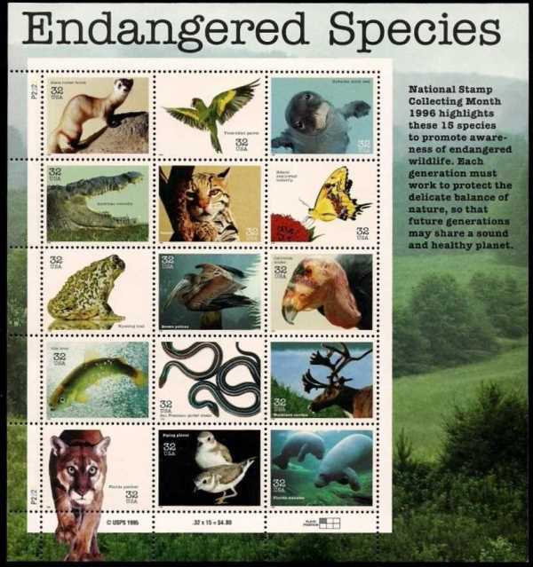 Scott 3105 Sheet of 15 MNH Endangered Species (32 cents)
