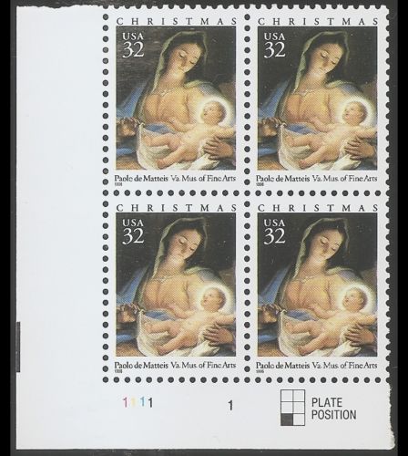 Scott 3107 Plate Block of 4 MNH Christmas (32 cents)