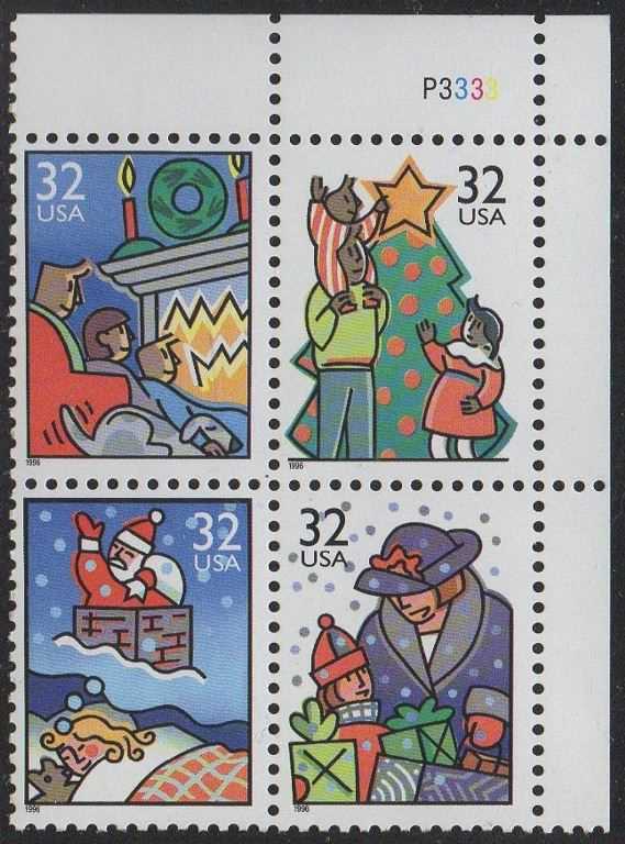 Scott 3108-3111 Plate Block of 4 MNH Family Scenes (32 cents)