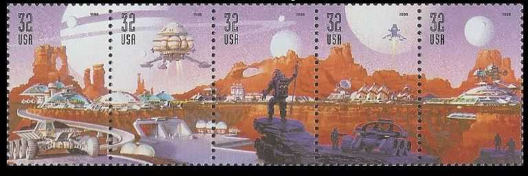 Scott 3238-3242a Strip of 5 MNH Space Discovery (32 cents)