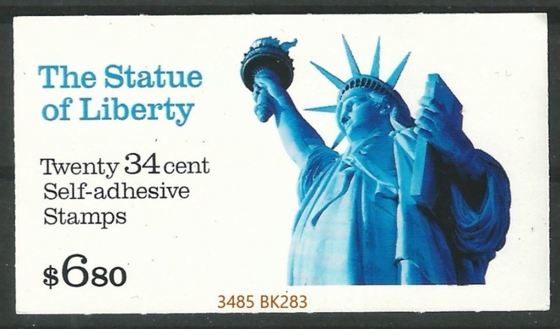 Scott 3485c Booklet #283 Statue of Liberty 20 stamps in the booklet (34 cents)