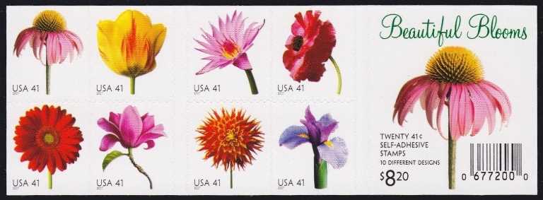 Scott 4176-4185 Double-sided Sheet of 20 MNH Beautiful Blooms (41 cents)