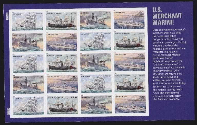 Scott #4548-4551 Forever sheet of 20 Merchant Marine