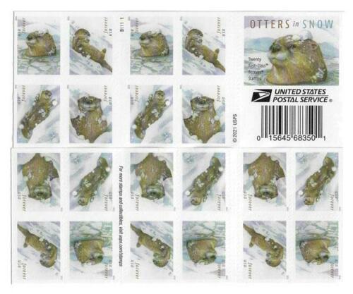 Scott #5648-5651 Forever Double-sided pane of 20 Otters in Snow
