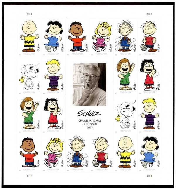 Scott #5726 Forever Sheet of 20 Charles Schulz, Charlie Brown and Friends