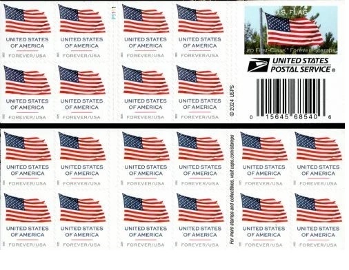 Scott #6020 Forever Double sided Booklet of 20, US Flag