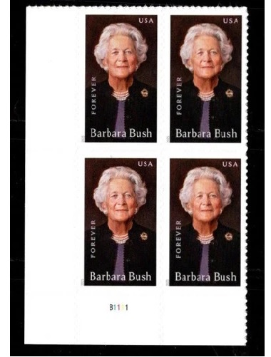 Scott #6022 Forever Plate Block of 4, Barbara Bush