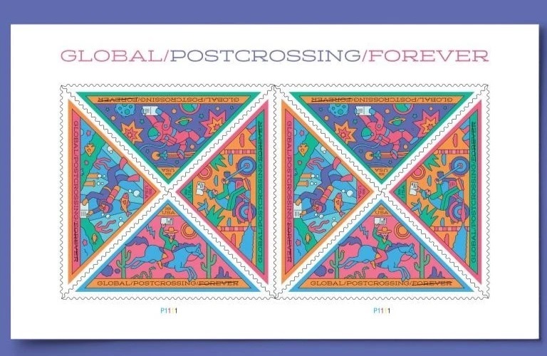 Scott 6099-6102 Global Forever Sheetlet of 8, Postcrossing