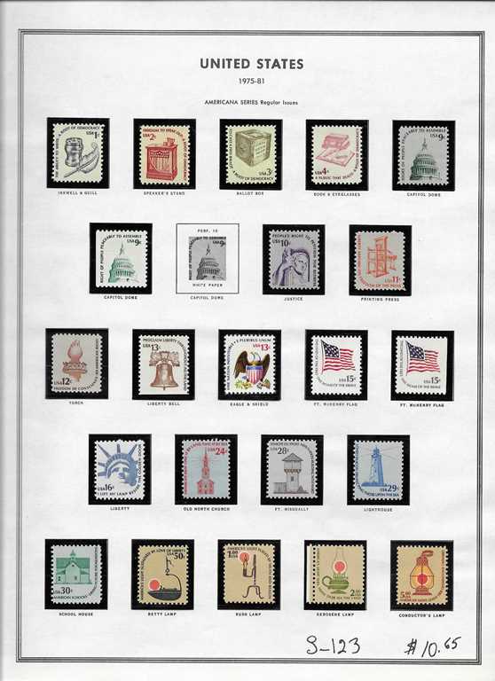 Page 123, USA single stamps