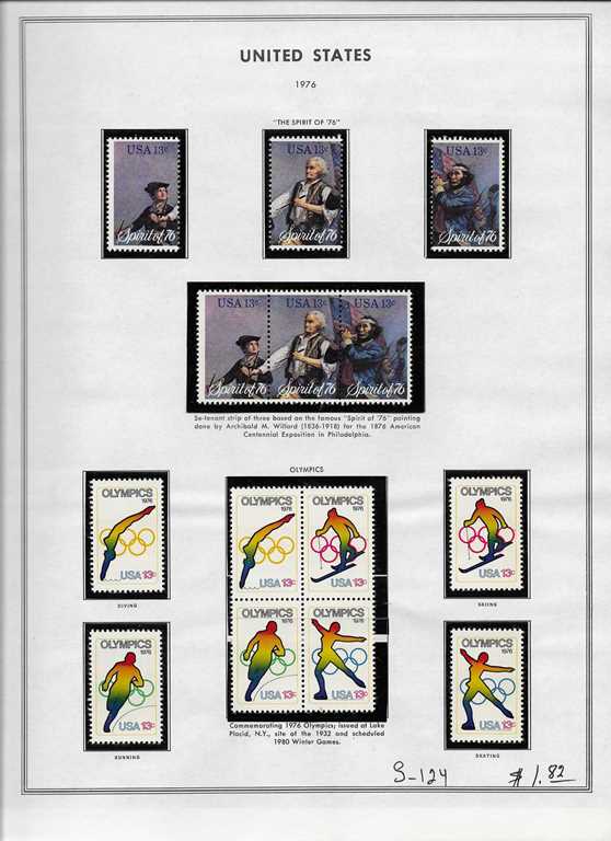 Page 124, USA single stamps