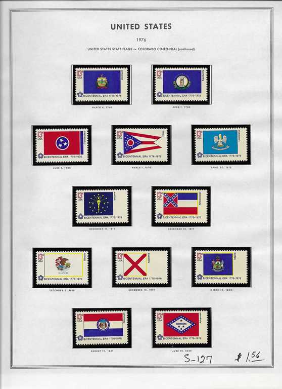 Page 127, USA single stamps