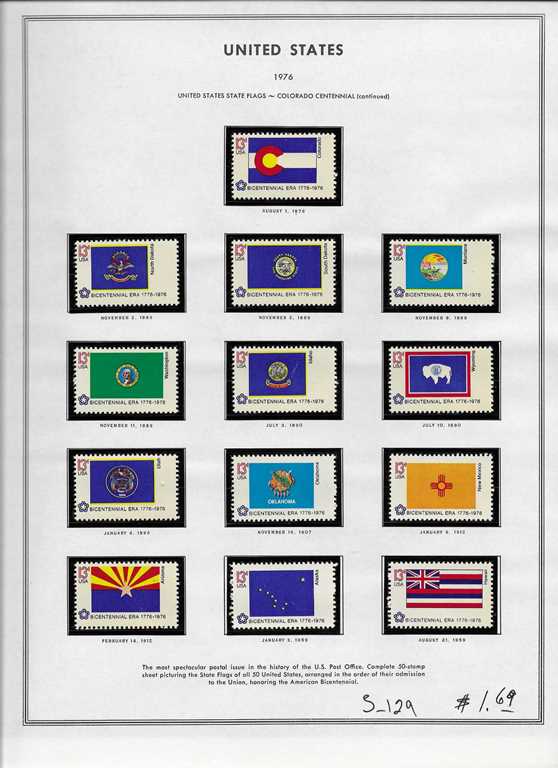 Page 129, USA single stamps