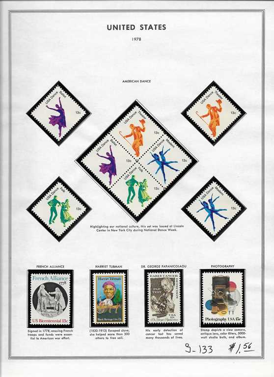 Page 133, USA single stamps