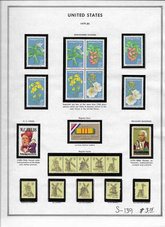 Page 139, USA single stamps