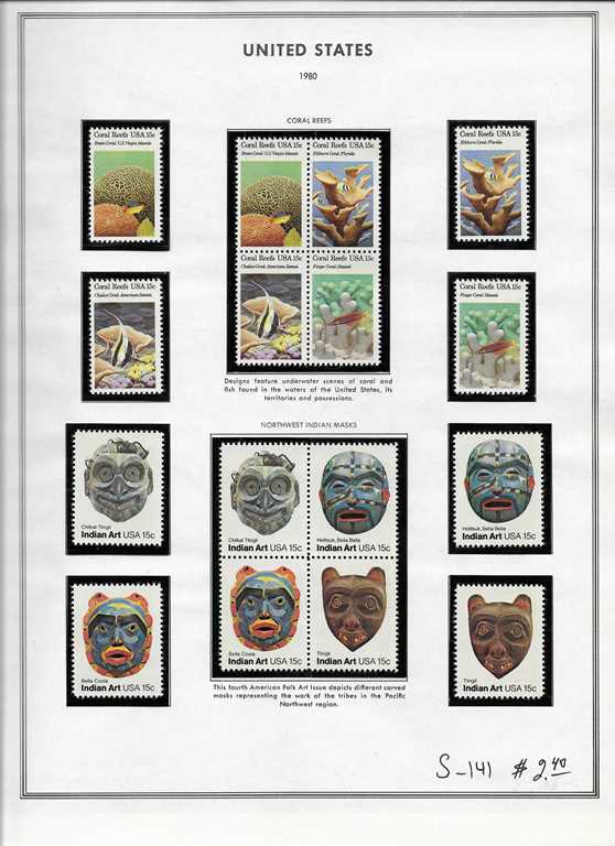 Page 141, USA single stamps