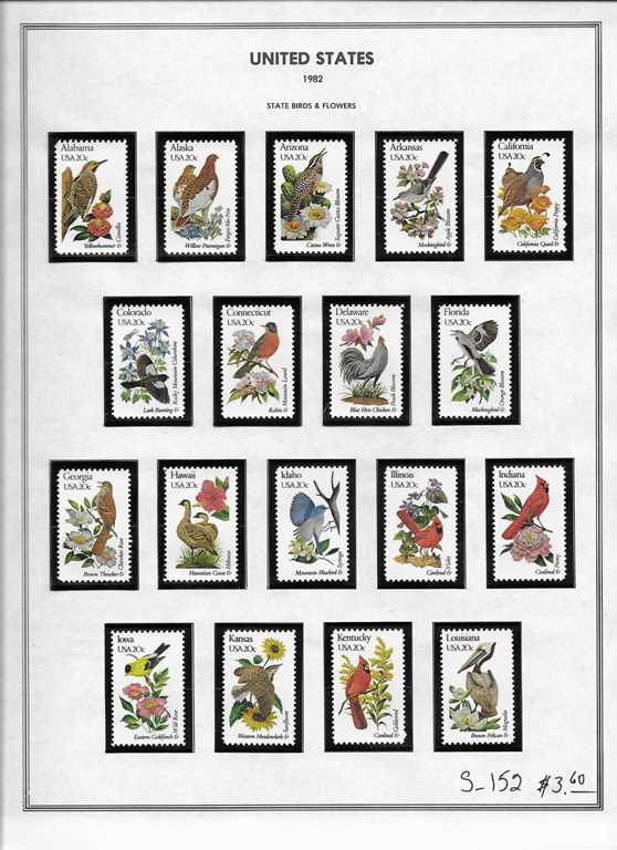 Page 152, USA single stamps