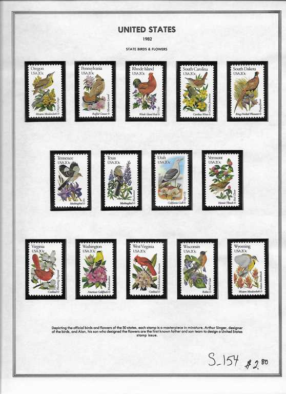 Page 154, USA single stamps