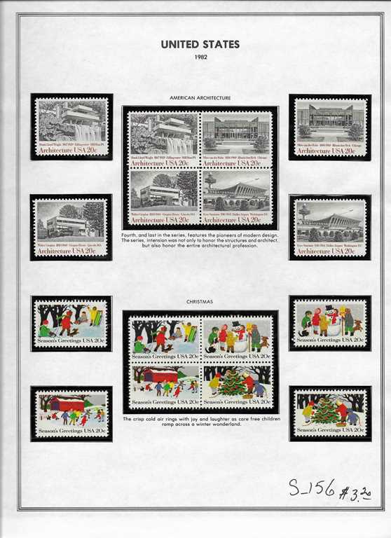 Page 156, USA single stamps
