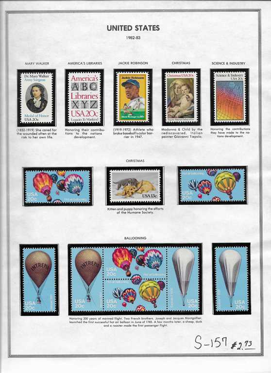 Page 157, USA single stamps