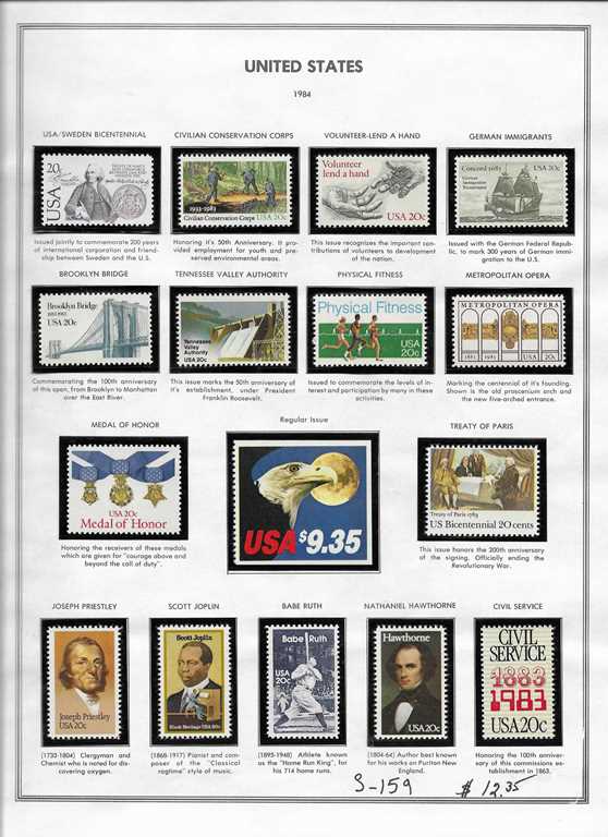 Page 159, USA single stamps