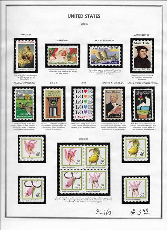 Page 160, USA single stamps