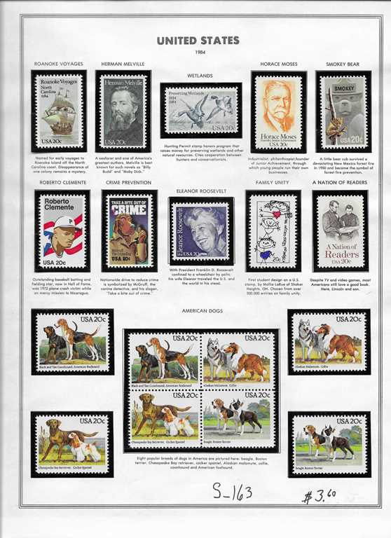 Page 163, USA single stamps