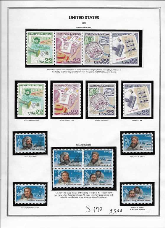Page 170, USA single stamps