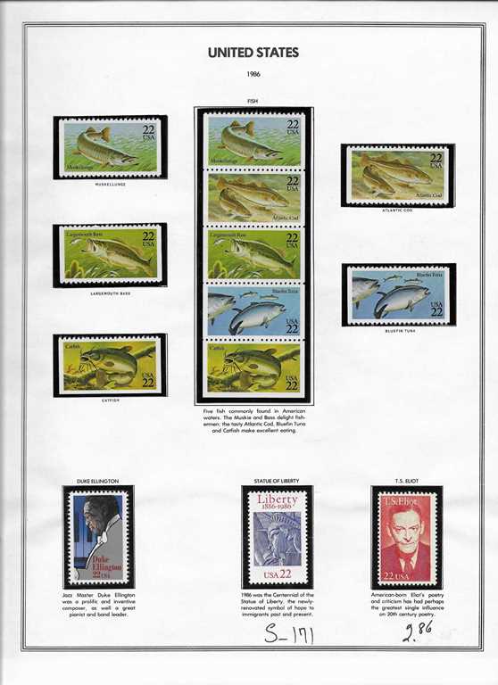 Page 171, USA single stamps