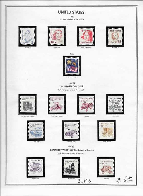 Page 173, USA single stamps