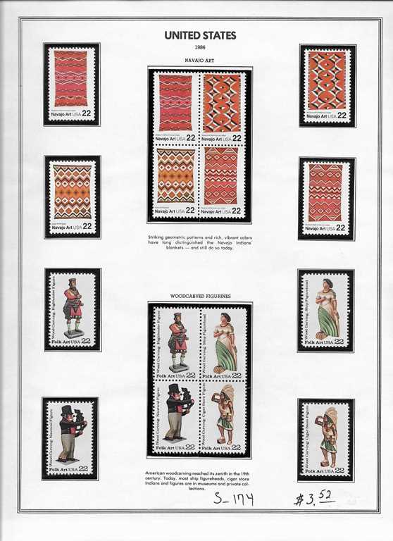 Page 174, USA single stamps
